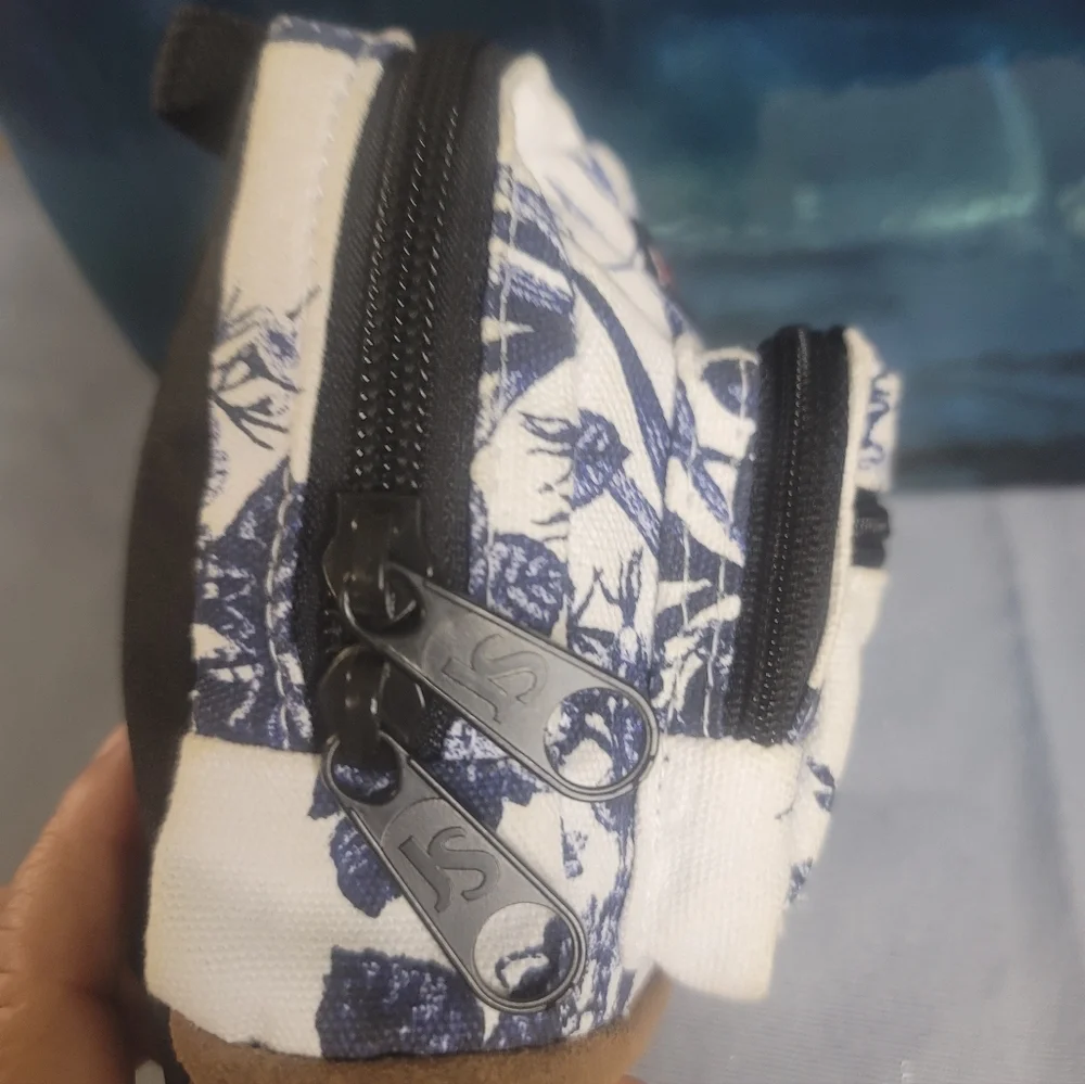 Jansport White and Blue Floral Mini Backpack Coin Backpack